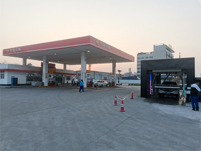 用户案例，镭翼SG仿形洗车机在广东省江门市中国石油加油站安装完成投入使用