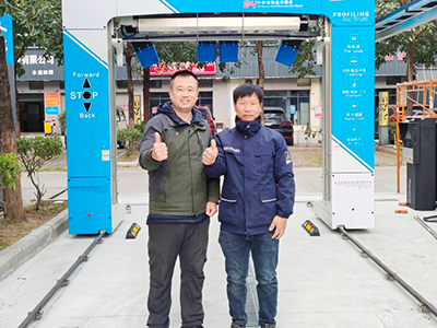用户案例，镭翼DG仿形洗车机在广东省佛山市福海自动洗车服务安装完成交付使用